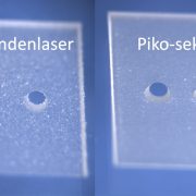 Laserabtragen von Glaskeramik: Nanosekundenlaserpulse und Pikosekundenlaserpulse